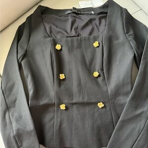 NWT White House Black Market Women’sDouble-Breasted Jacket with Gold Buttons